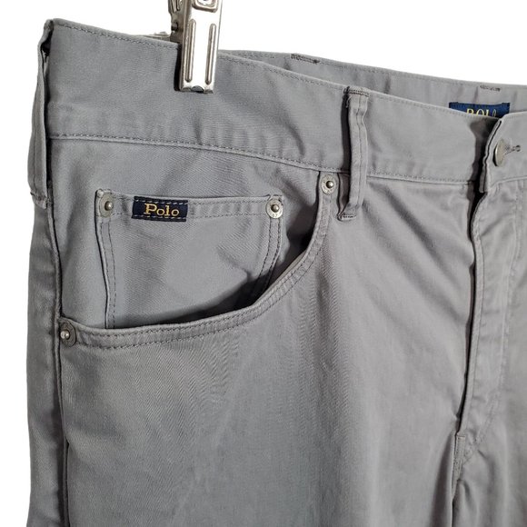 Polo Ralph Lauren Size 38/30 Pants Chinos Stretch Straight Leg Cotton Blend Gray - Picture 12 of 16